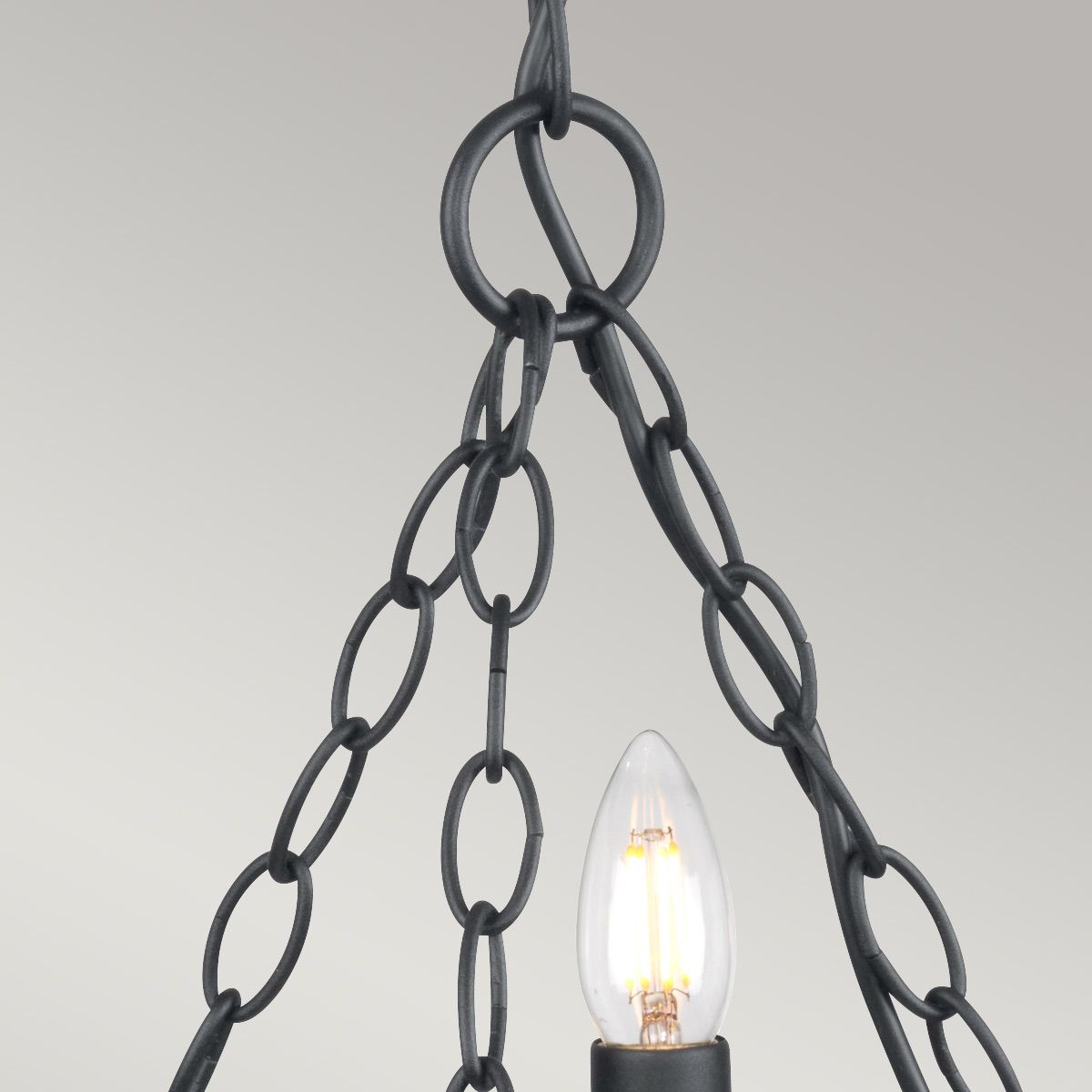Medieval Elegance 3-Light Black Iron Chandelier