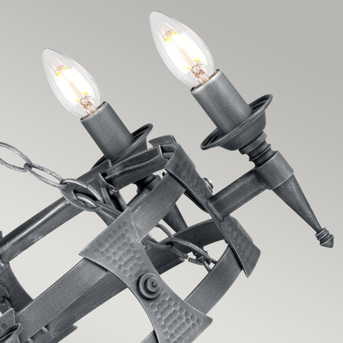 Saxon 5-Light Chandelier in Elegant Black and Silver Finish