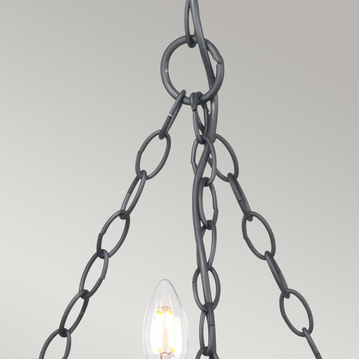 Saxon Wrought Iron Medieval Style Black Chandelier