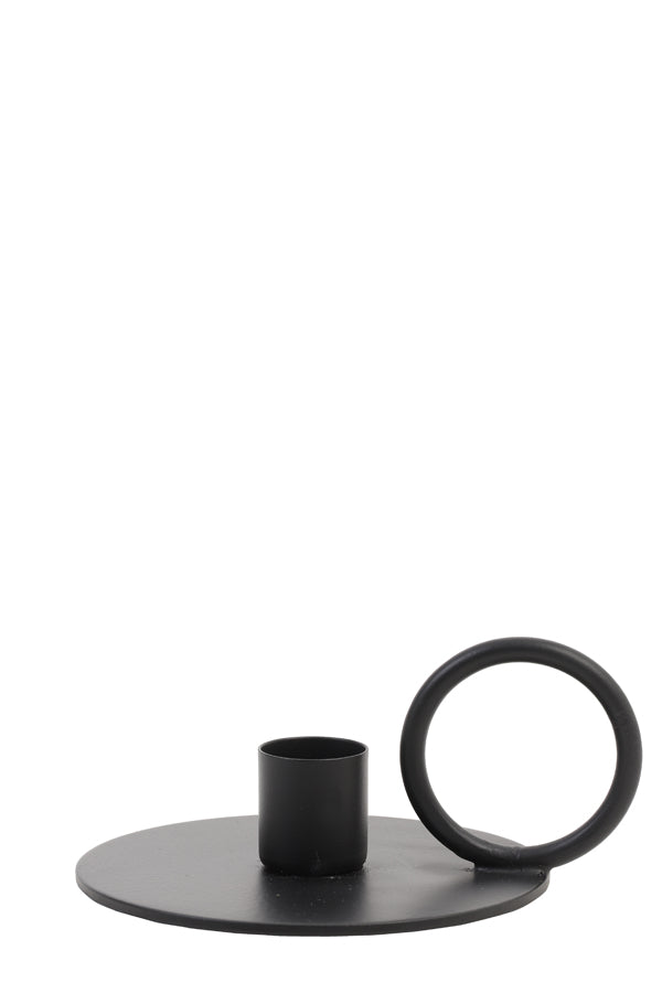 Black Matte Oekaza Candle Holder 12x5 cm