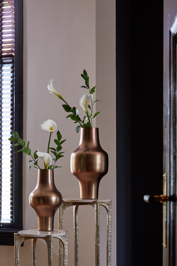 Elegant Bronze-Shimmer Vase Deco Ø27x49 cm Sindo