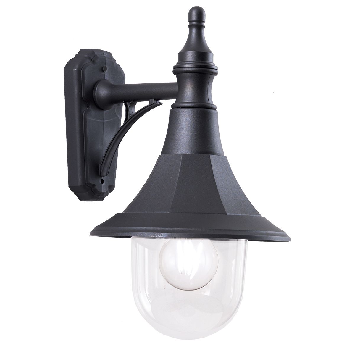 Elegant Shannon Black Outdoor Wall Lantern