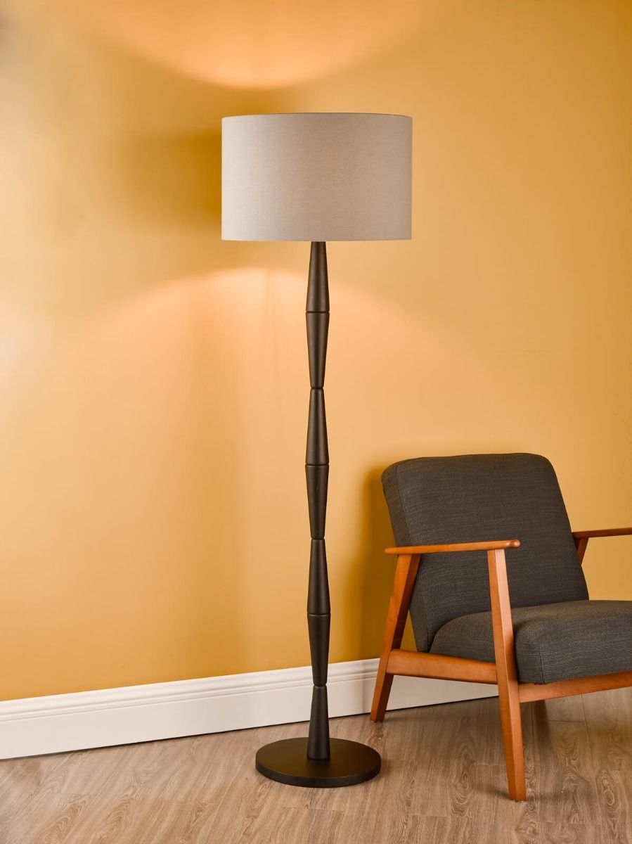 Pyramid Grey Linen Drum Shade 46cm