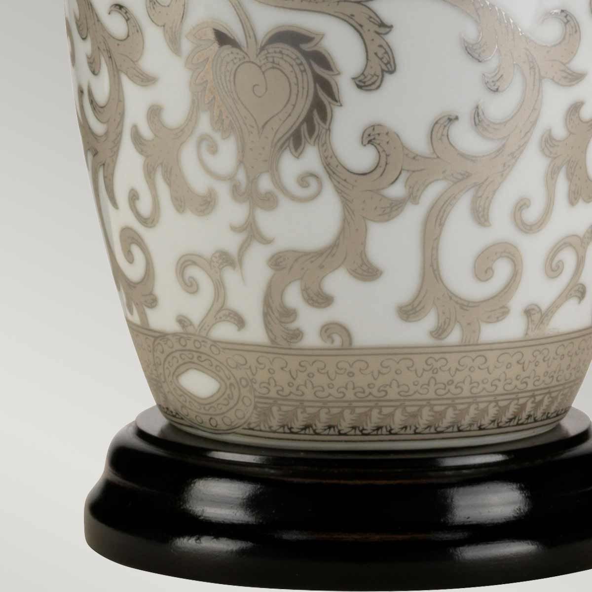 Elegant Silver Thistle Porcelain Table Lamp with Empire Shade
