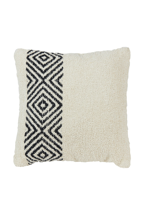 Matiana Cream-Black Geometric Throw Pillow 45x45 cm