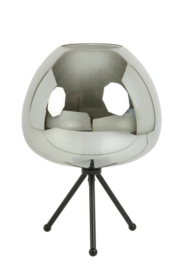 Elegant Smoked Glass & Matte Black Table Lamp (30x43 cm)