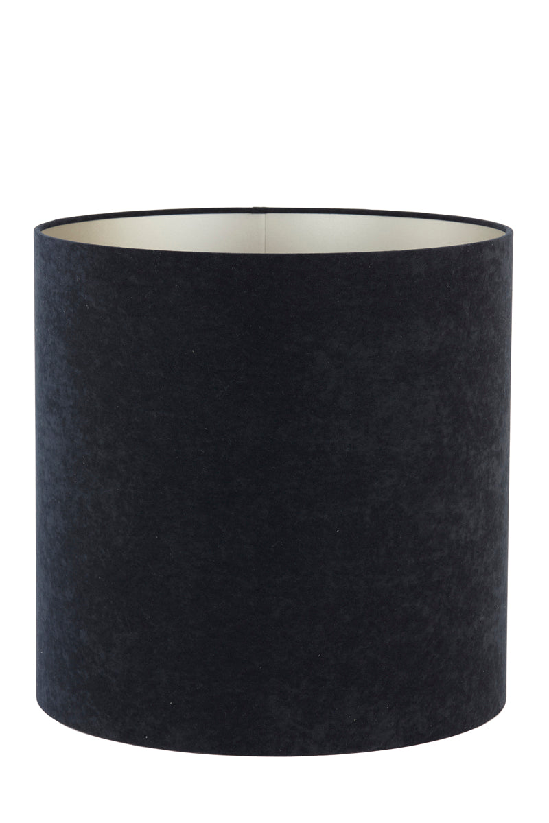 Elegant Black-Taupe Velour Lampshade, 45 cm Geometric Design