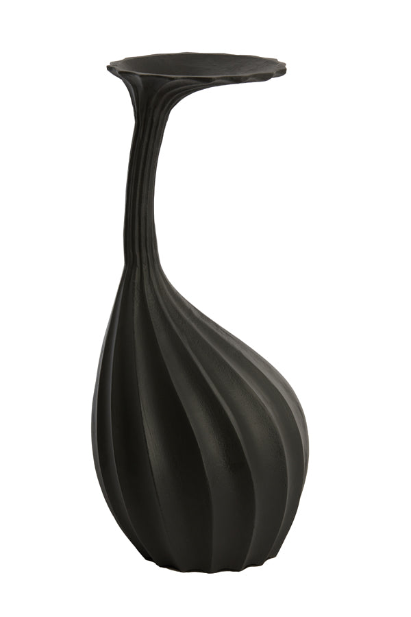 Elegant Nyoko Matte Black Vase 20x20x48 cm Decor Piece