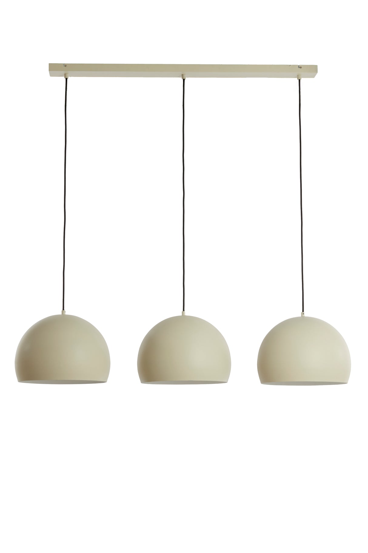 Pendant Light Fixture, Triple Bulb Design, 120x33x25 cm in Soft Grey