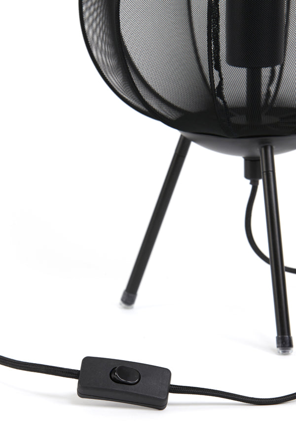 Elegant Black Plumeria Table Lamp (25x45 cm)