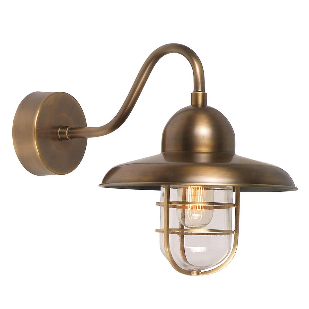 Somerton Vintage Aged Brass Wall Light Fixture