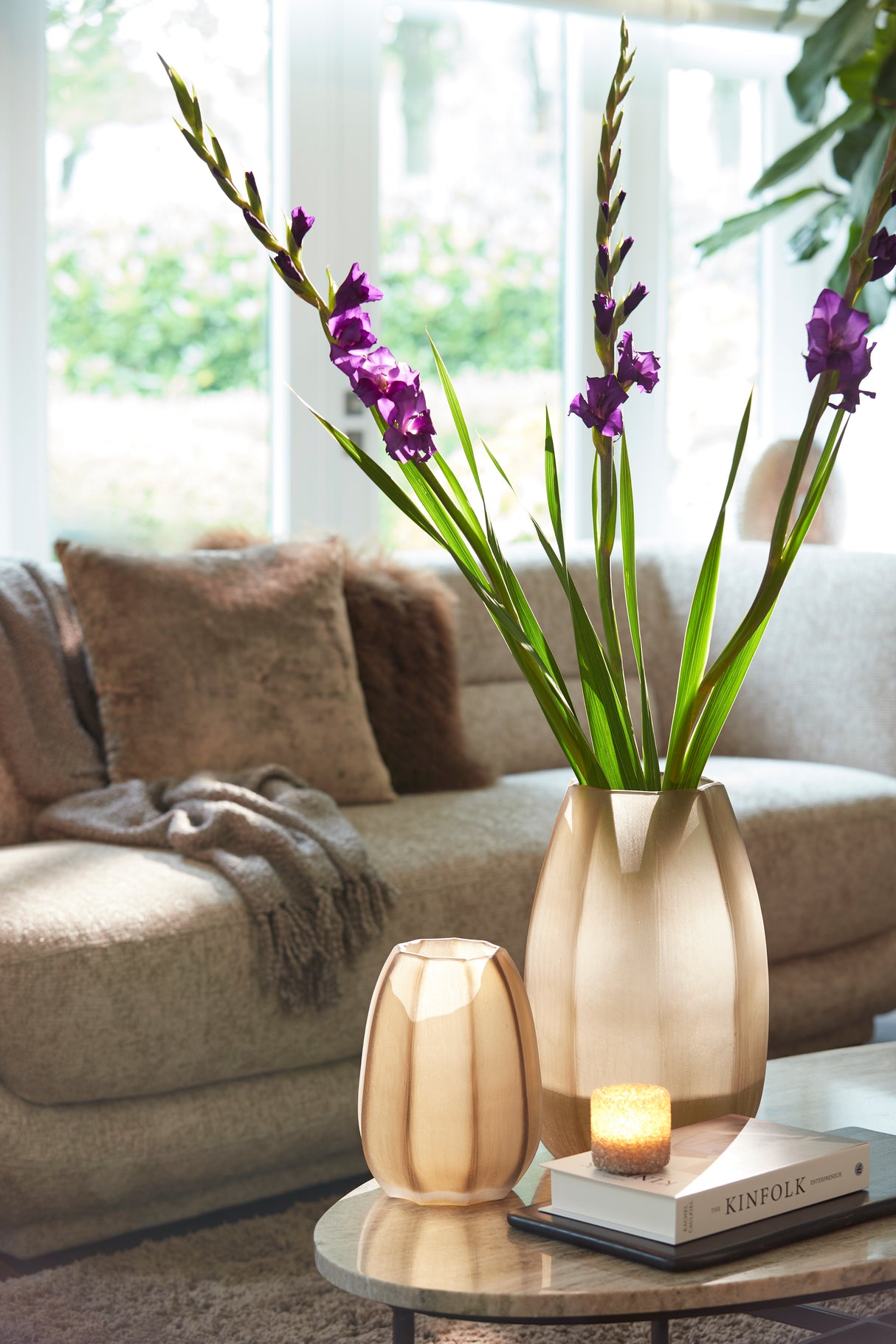 Grey Morita Glass Tealight Holder 7x7 cm