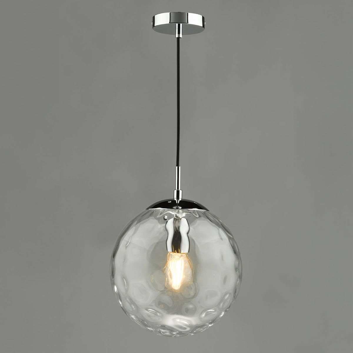 Ripple Pendant Polished Chrome & Clear Glass