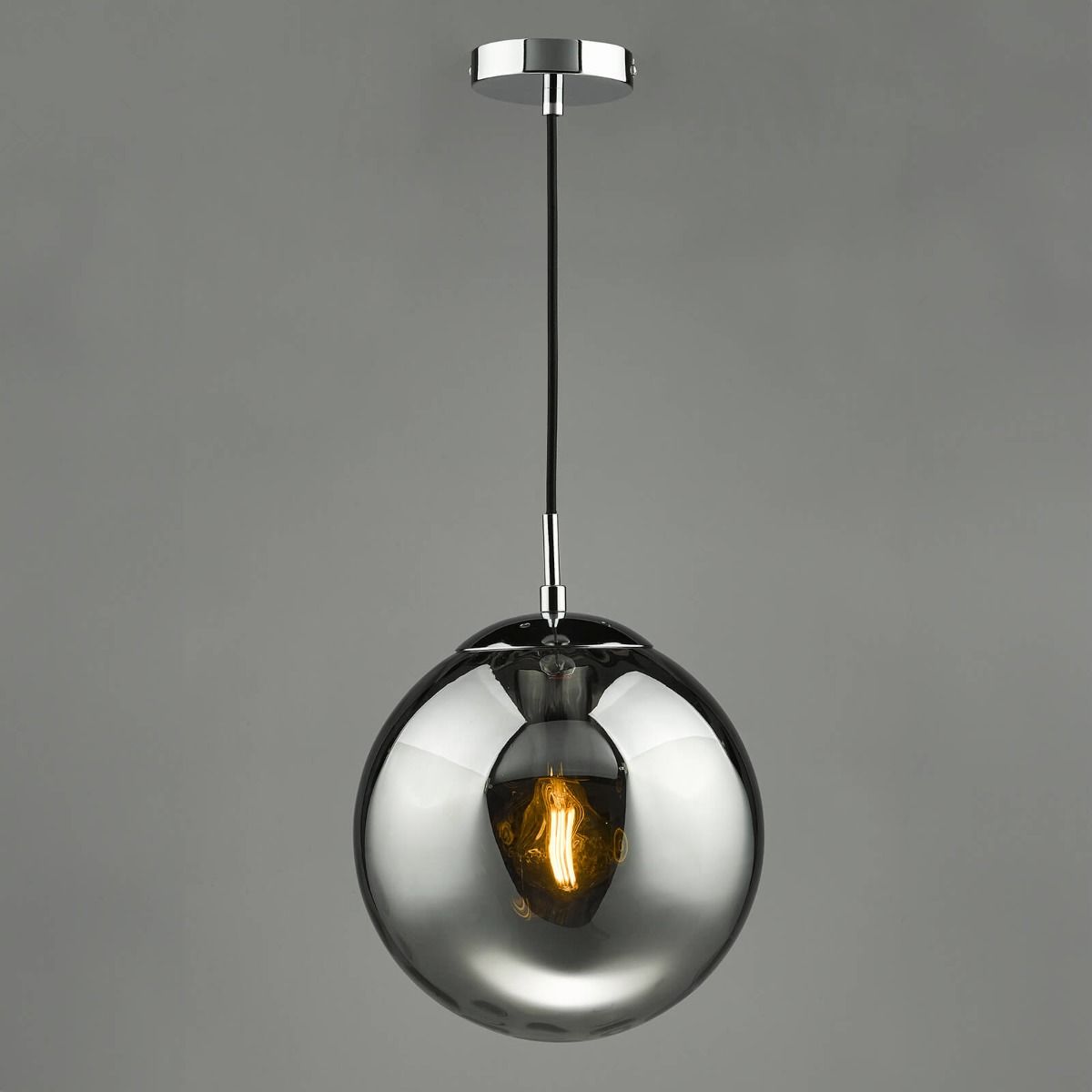 Ripple Pendant Polished Chrome & Smoked Glass