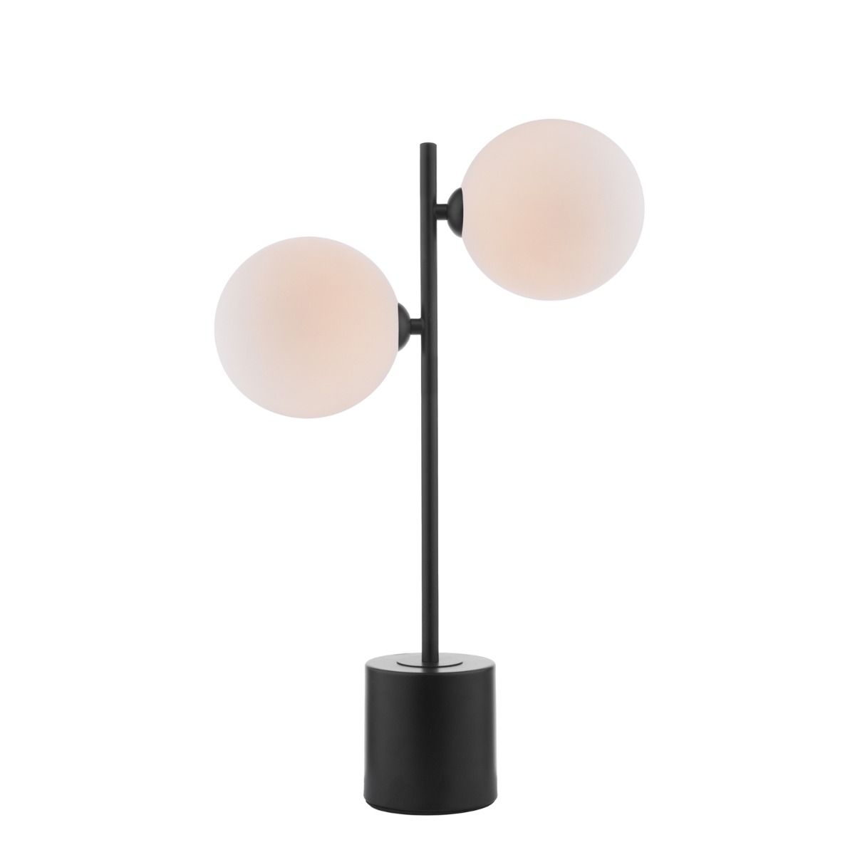 Spiral 2 Light Table Lamp Matt Black With Opal Glass