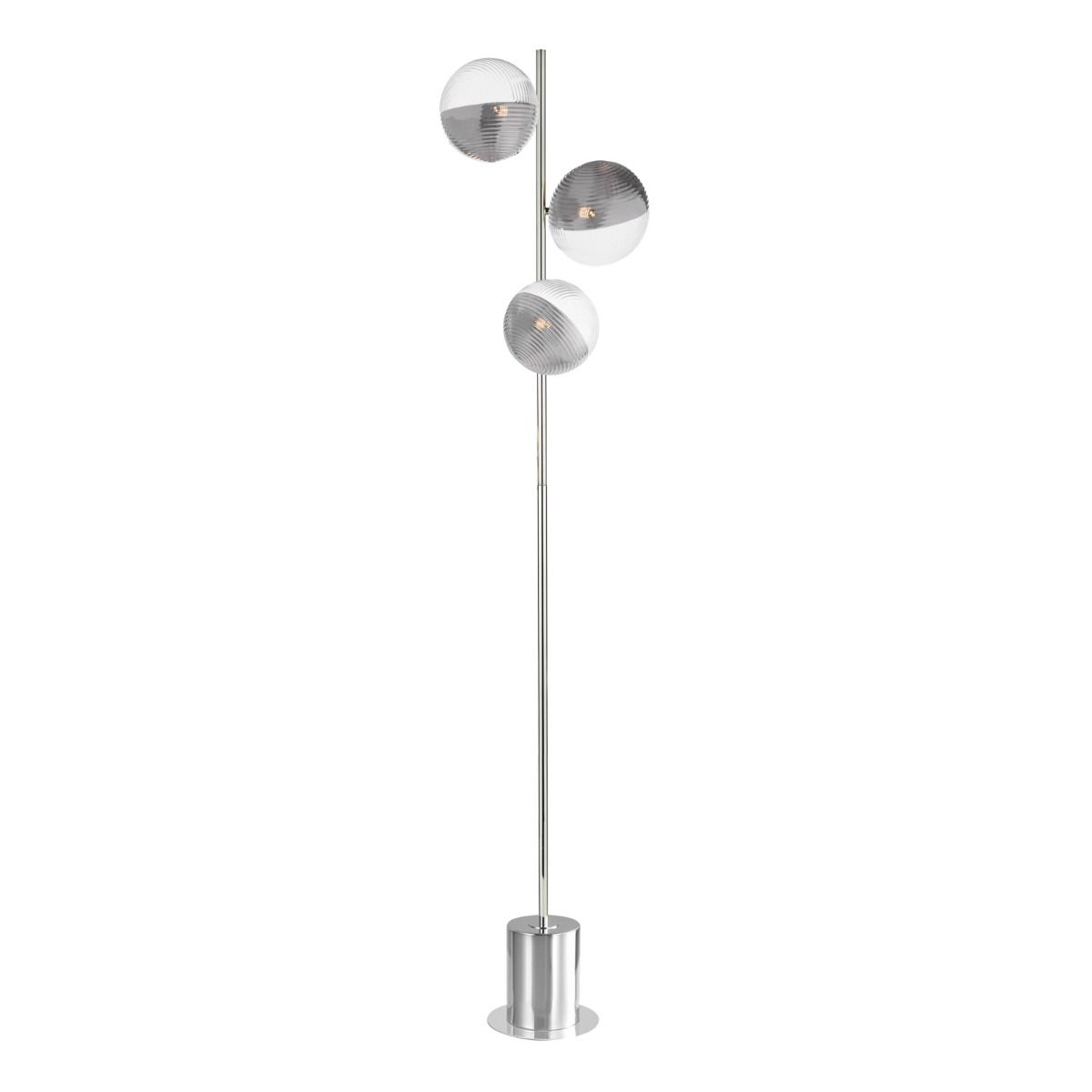 Spiral 3 Light Floor Lamp Polished Chrome Base Only