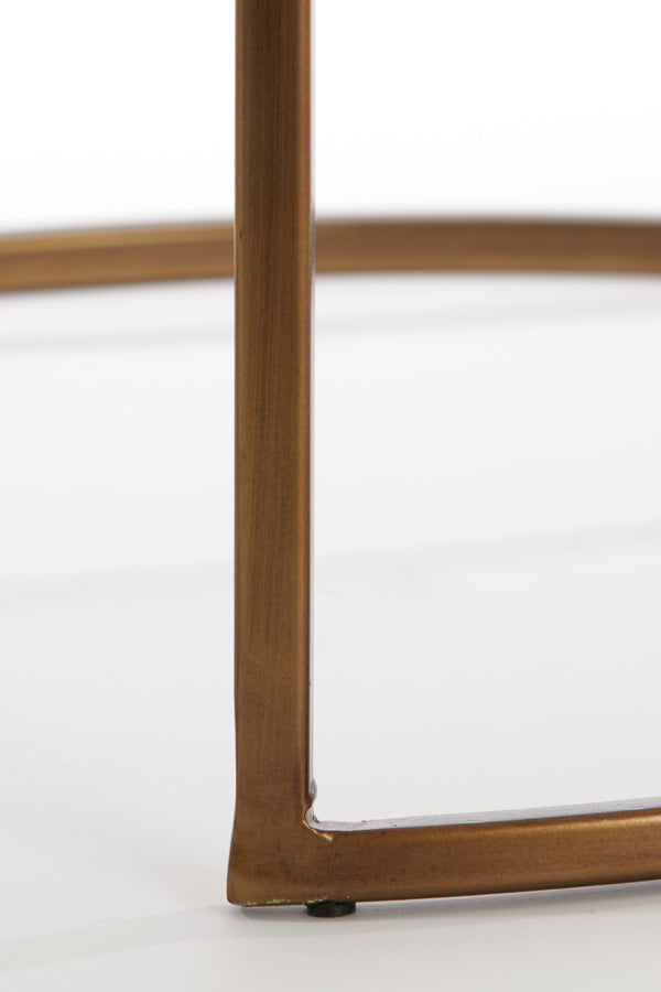 Elegant Nesting Glass and Gold Side Tables Set of 2 - Ø40x45 & Ø50x52 cm