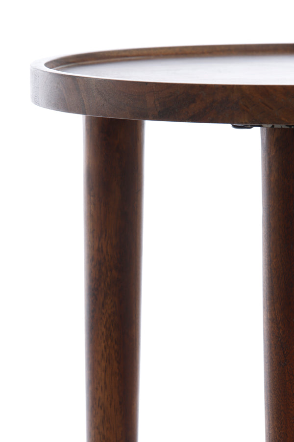 Round Acacia Wood Side Table – 49cm Diameter