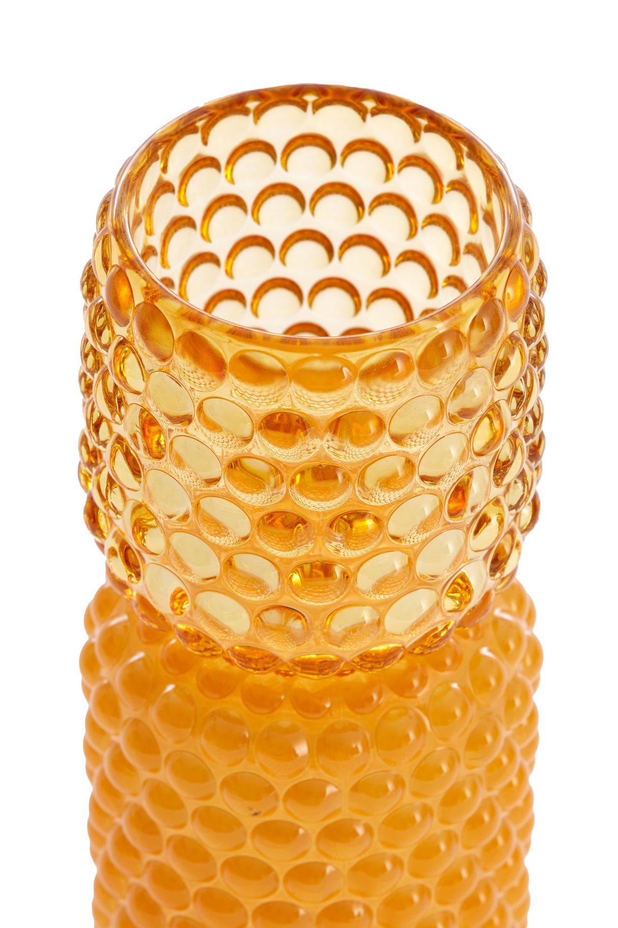 Bublini Yellow Glass Tealight Holder on Stand Ø9x20.5 cm