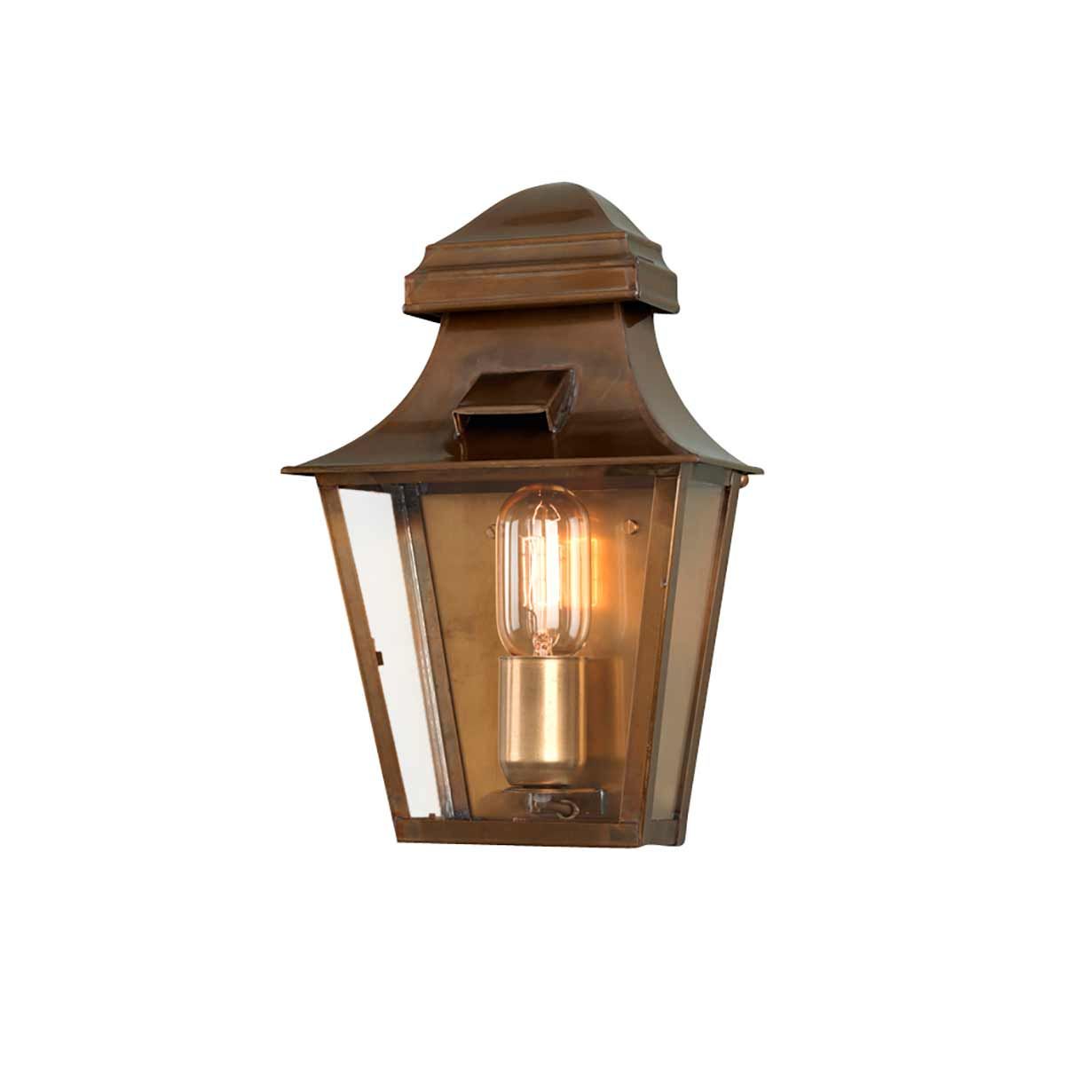 Vintage Aged Brass Outdoor Wall Lantern - St Pauls Collection