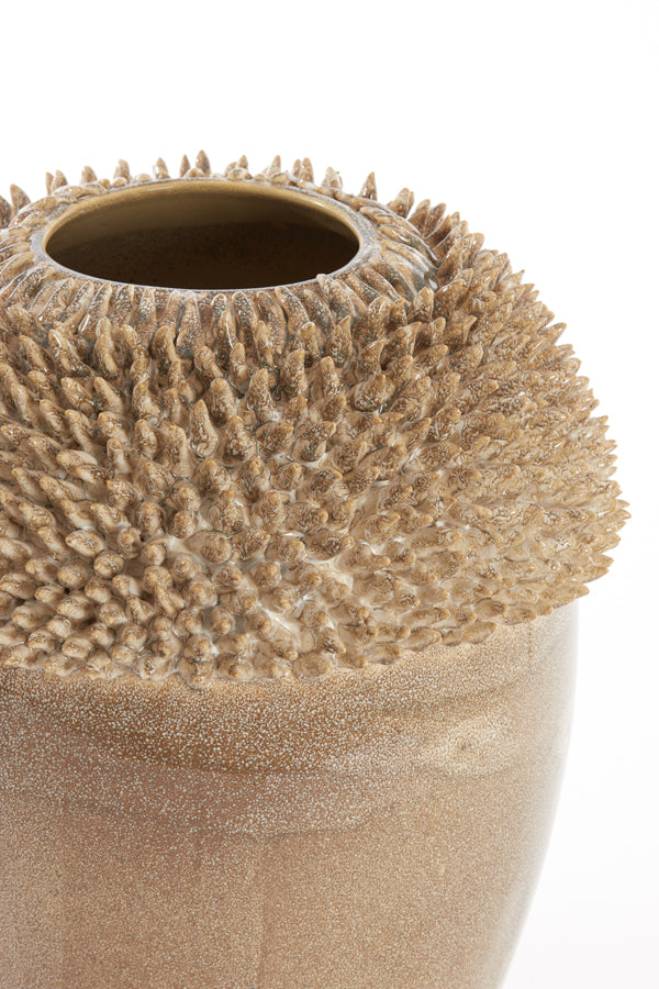 Elegant Taupe Ceramic Vase – Sangku Deco 33x32x47.5 cm