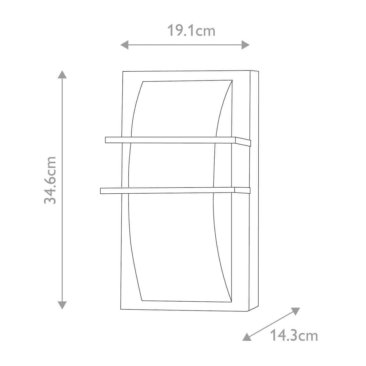 Sven Series: Sleek Graphite Outdoor Double Bar Wall Light