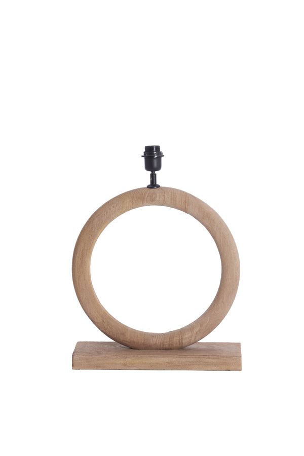 Elegant Nubia Wood Lamp Base in Natural Matte, 41x13x44 cm