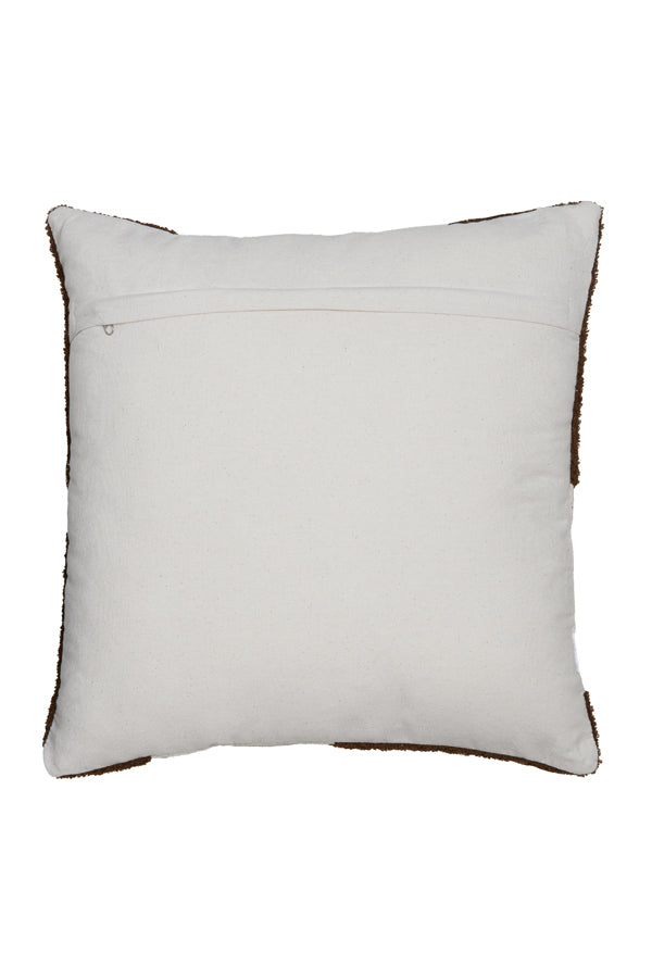 Plush Cellio Square Cushion 45x45 cm - Brown & Beige Harmony