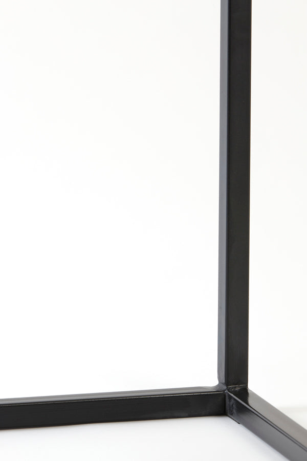 Rustic Modern Dual Console Set in Warm Wood Tones and Black Metal 100x30x70+120x40x82 cm