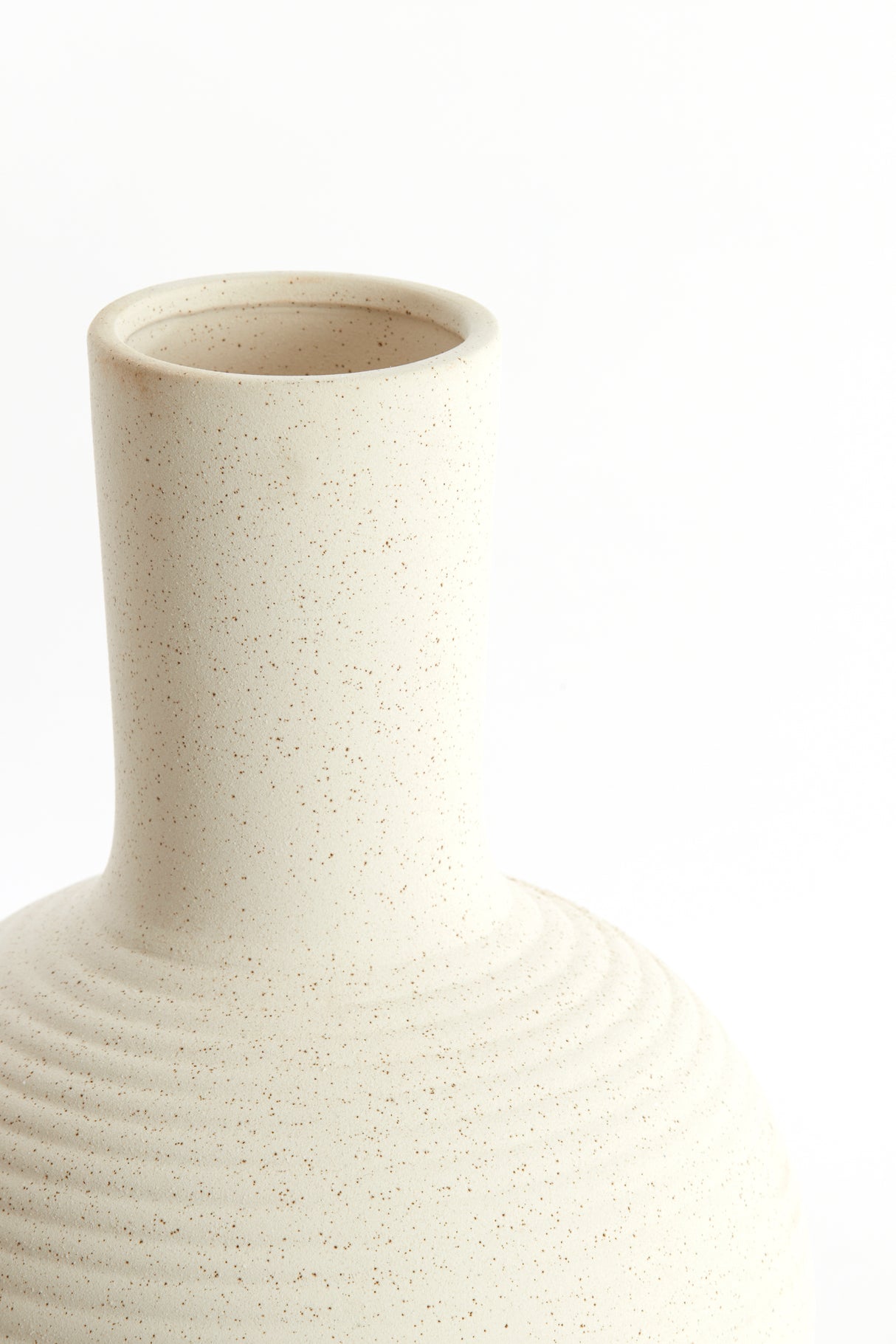 Elegant Ulloa Ceramics Vase in Matte Cream Finish, 42cm Height