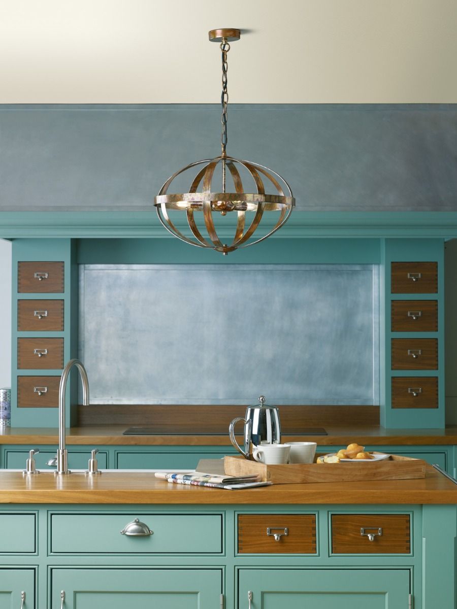 Symbol 3 Light Pendant Petrol Copper