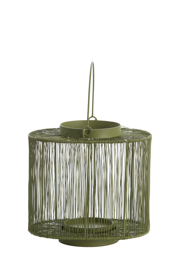 Olive Green Banjo Hurricane Vase 26x18x24 cm