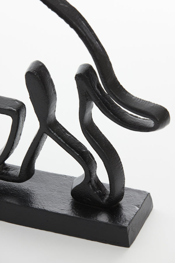 Matte Black Elephant Sculpture on Stand (34x8x25 cm)