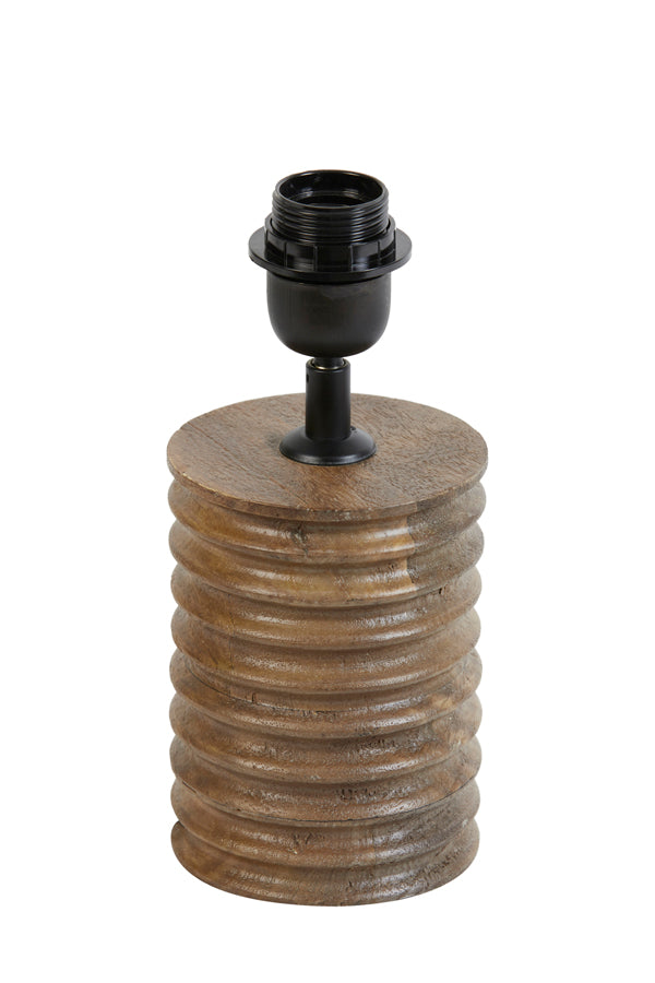 Elegant Wooden Lamp Base - Matte Brown Finish, 11x25 cm