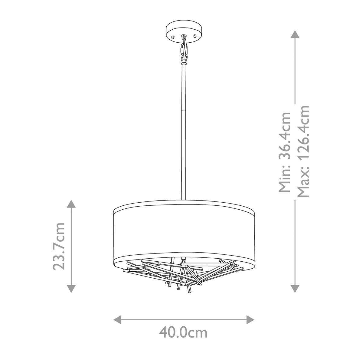 Elegant Taiko Triple Pendant Light