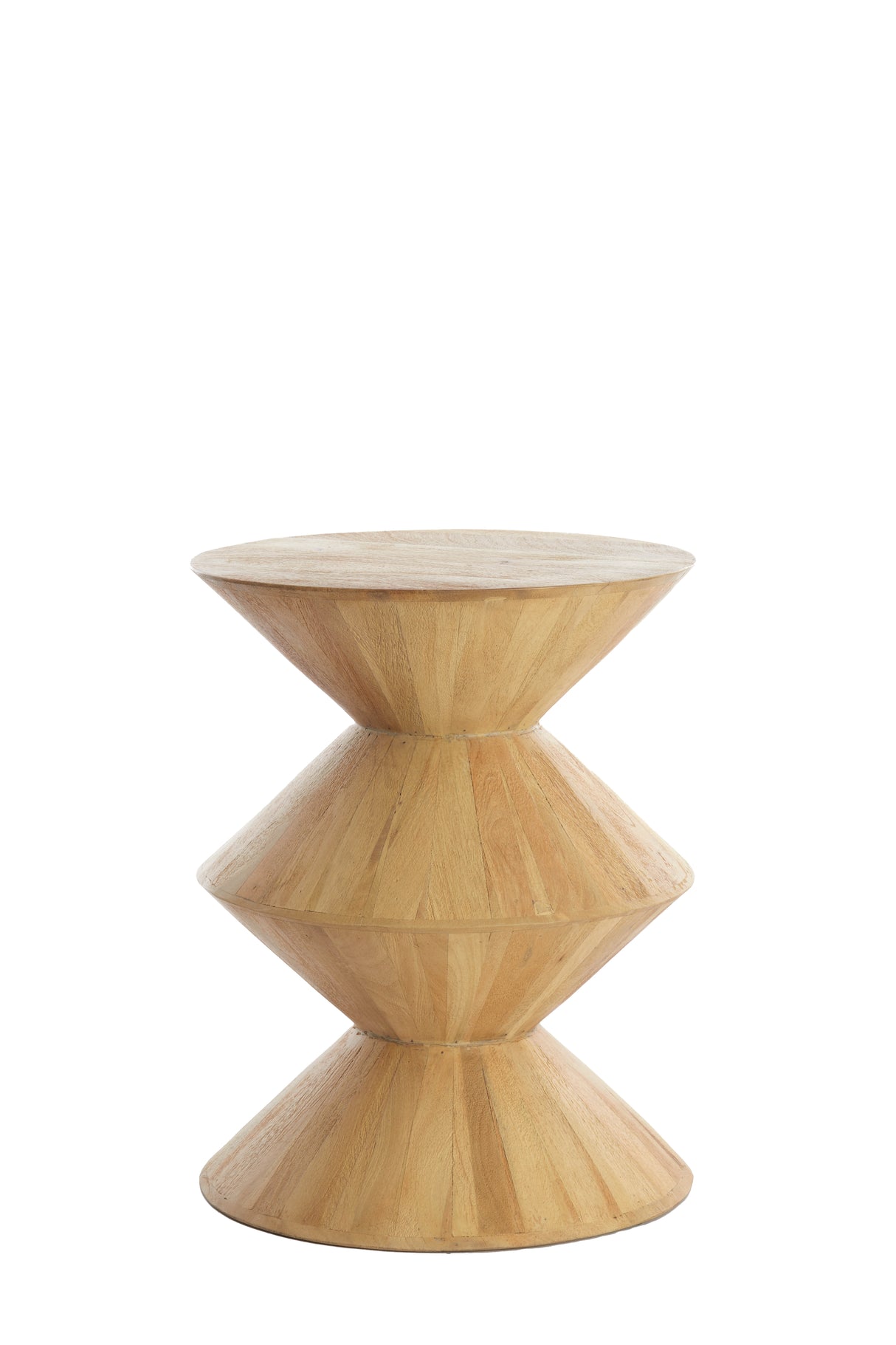 Round Mango Wood Side Table 40x50cm - Larus Natural Finish