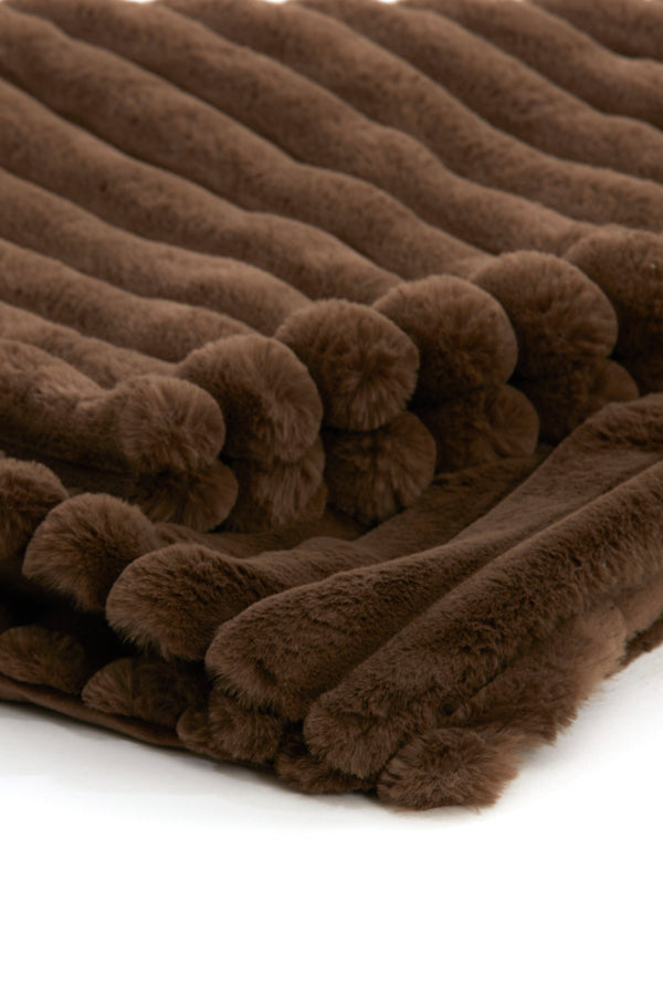 Dark Brown Vajen Throw Blanket 170x130 cm