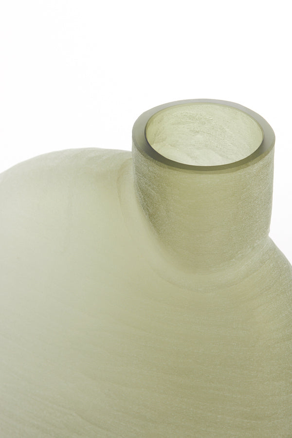 Olive Green Torna Glass Vase - 33x16.5x36.5 cm