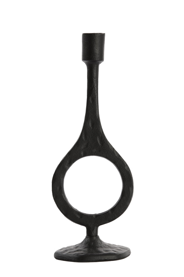 Elegant Laredo Candle Holder in Matte Black, 10x30 cm