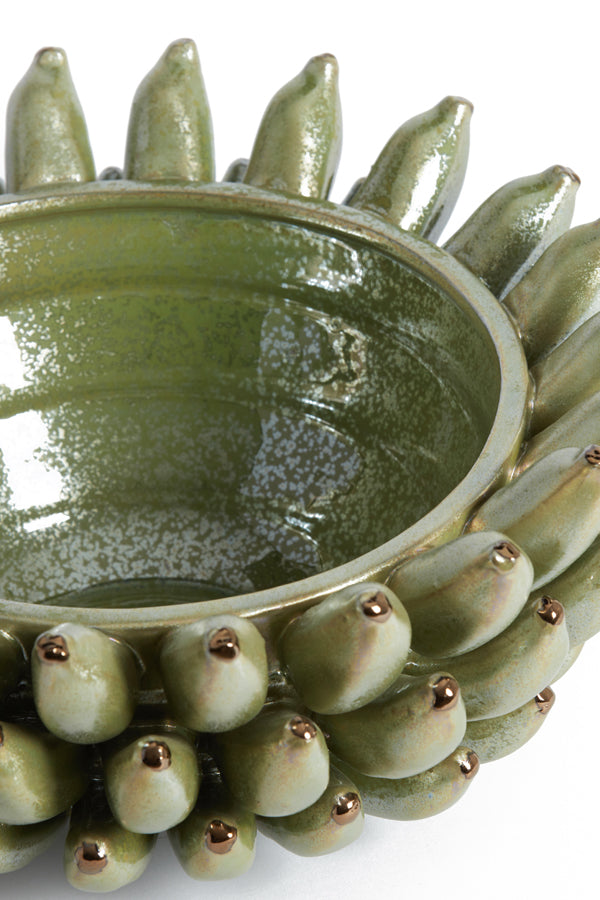 Emerald Pearl Ceramic Bowl Ø34x15 cm - Zita Collection