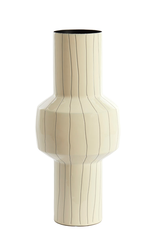 Elegant Senuma Vase - Glossy White and Black Design Ø18x42 cm