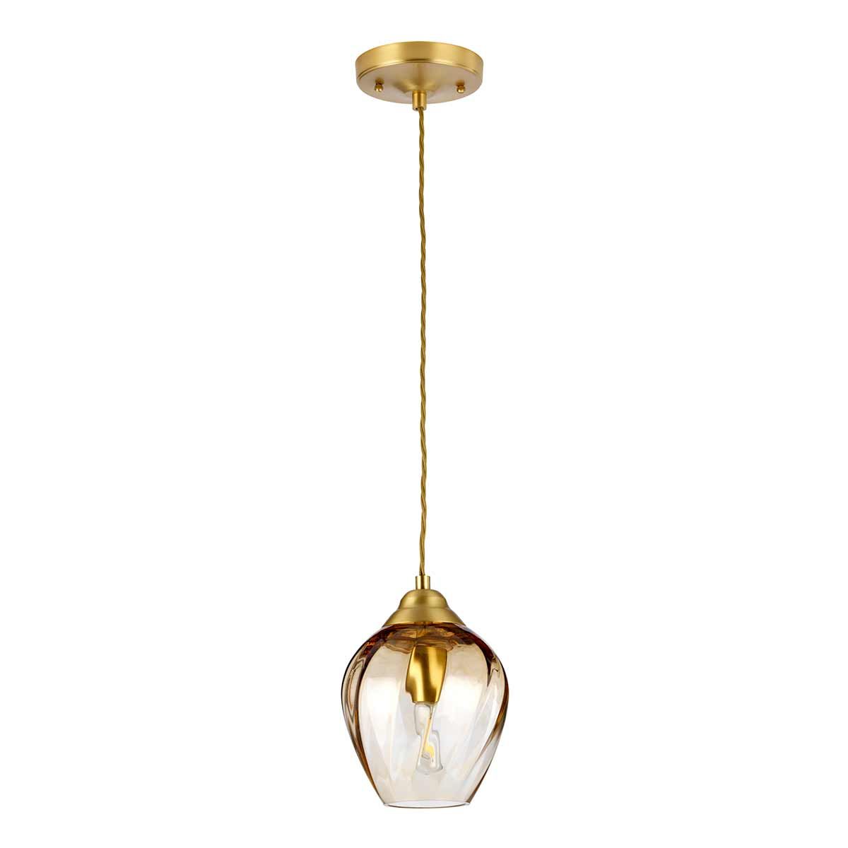 Tiber Elegance: Single Light Pendant in Brushed Brass