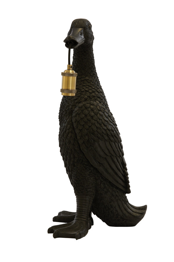 Elegant Black Duck Table Lamp 32x31x65 cm