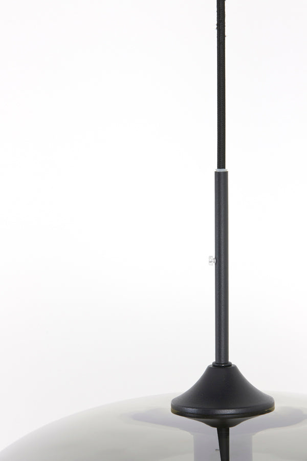 Elegant Mayson Chandelier 10-Light - Smoked Glass & Matte Black, 120x60x110 cm
