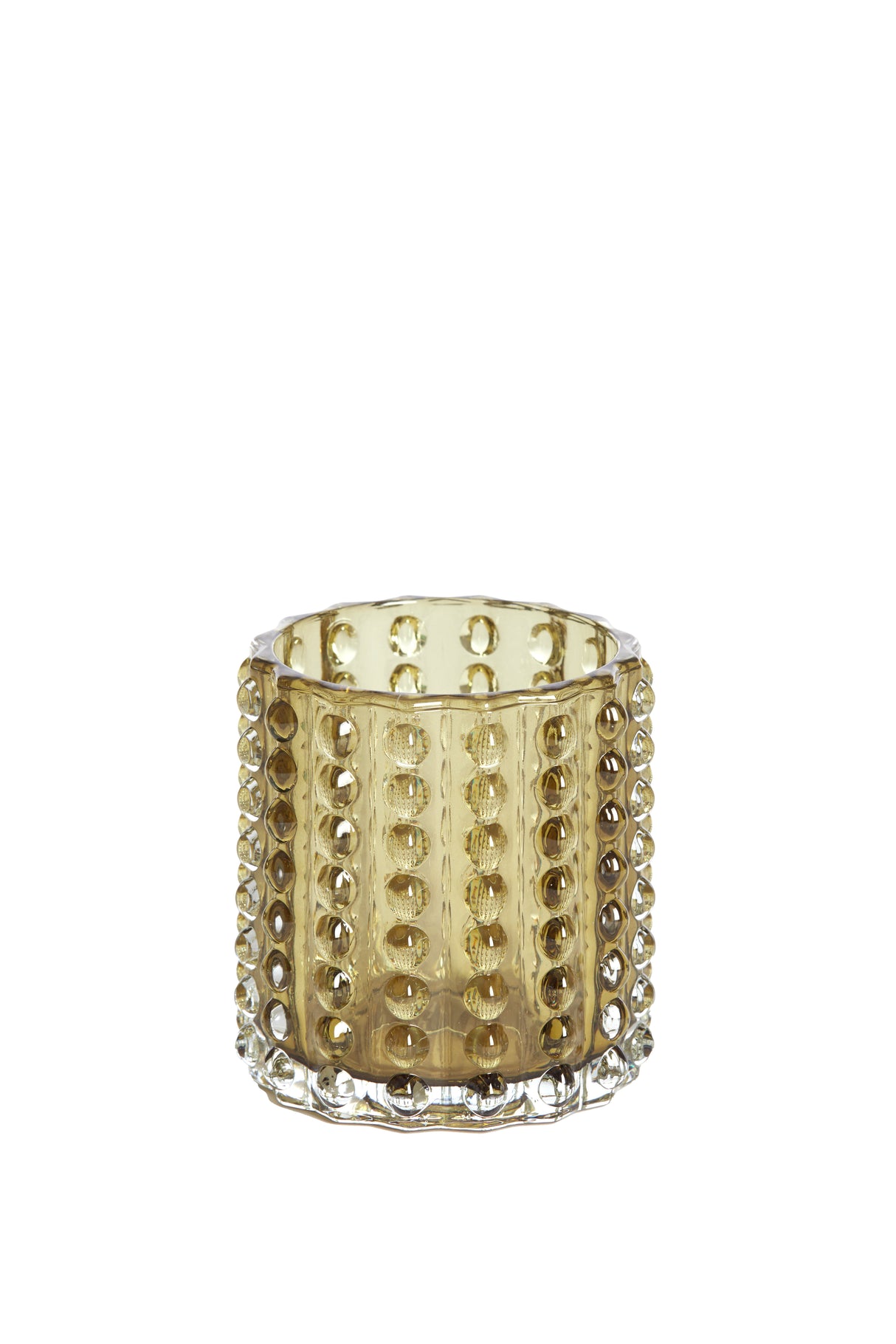 Olive Green Bublina Glass Tealight Holder Ø9.5x10 cm