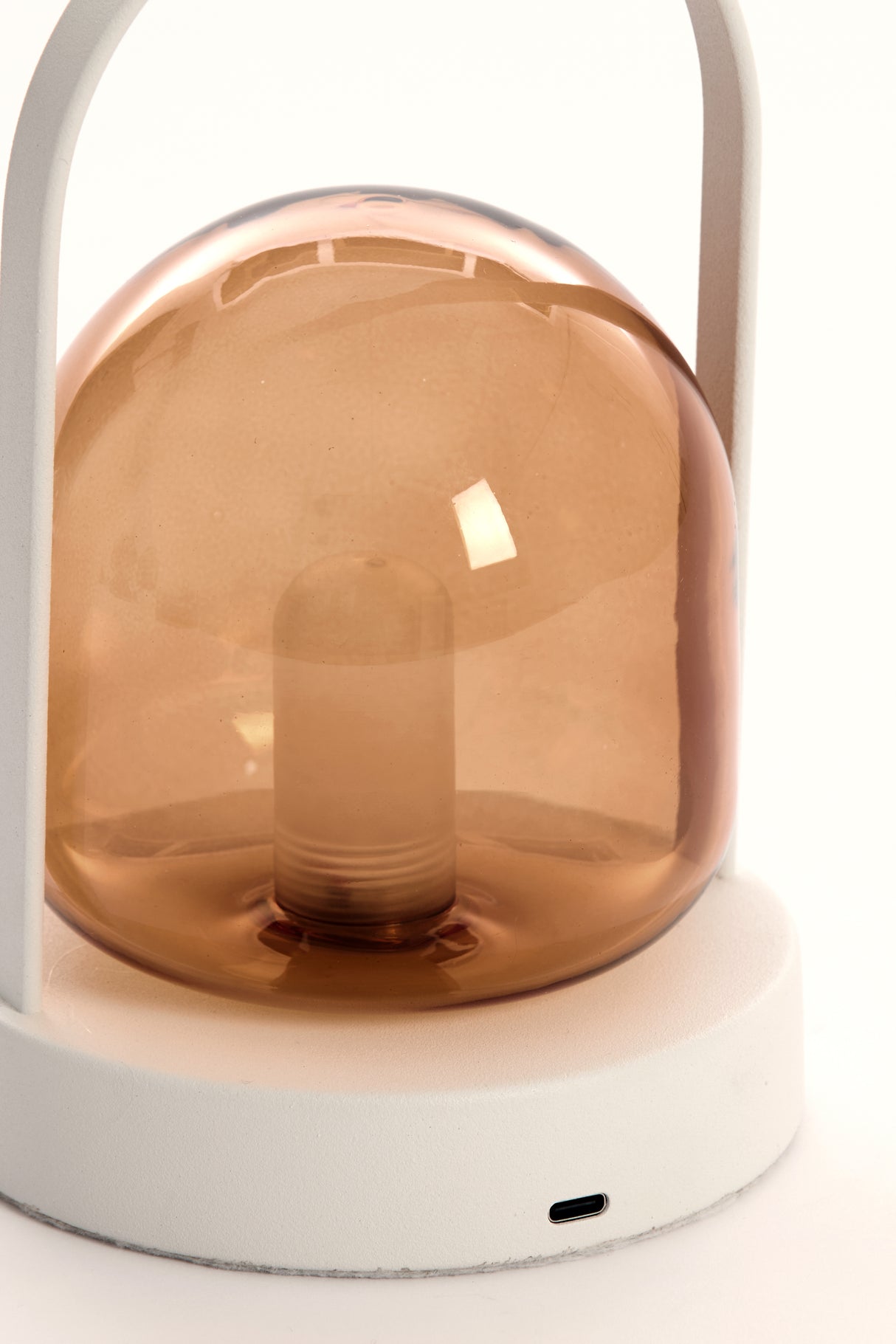Vintage-inspired LED Glass Table Lamp, Brown & Cream Designs