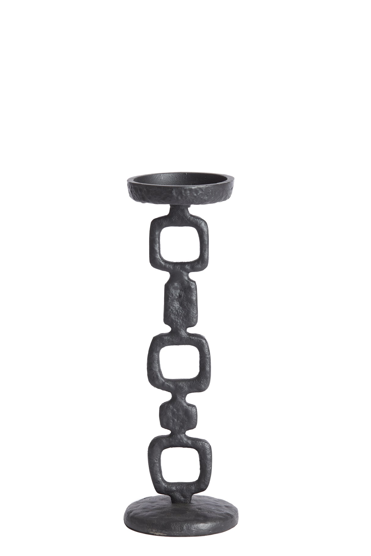 Elegant Black Cadiz Candle Holder - 30cm Height, 10cm Base Diameter