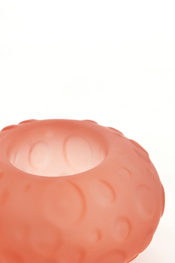 Soft Blush Glass Tealight Holder Ø10x6 cm Finley Matte Finish