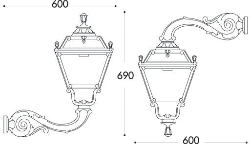 Tobia Adam 30W E27 HighPower LED CCT, Classic Wall Lantern, Black/Clear