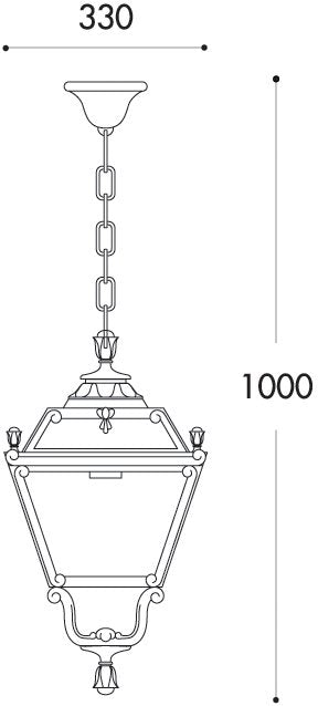 Tobia Sichem 15W E27 HighPower LED CCT, Classic Chain Lantern, Black/Clear